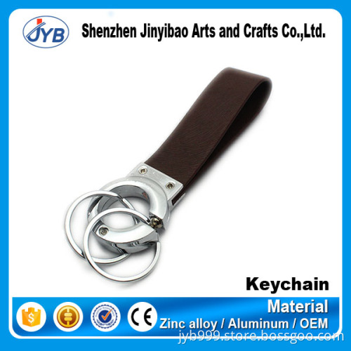 custom cars brand luxury leather keychain high quality car logo keyrings